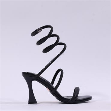 Una Healy Maneater Twist High Heel - Black Glitter